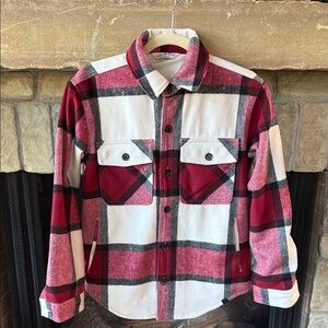 Alpine Design Black & Red Button Down lined Shirt jacket. Size XS
